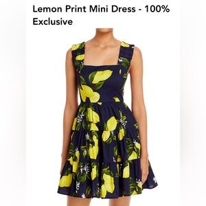 Aqua lemon print mini dress